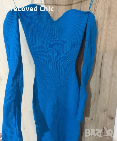 Синя дълга рокля , снимка 3 - Рокли - 52643497