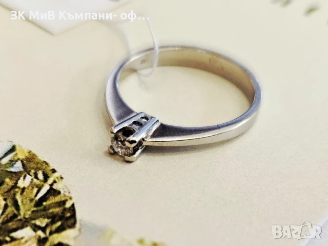 Златен пръстен с диамант 2.2гр 03128-16, снимка 2 - Пръстени - 51354744