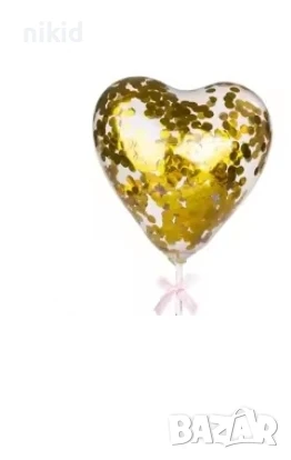 Сърце малък Прозрачен балон с конфети за парти тържество топер за торта украса, снимка 4 - Други - 51366490