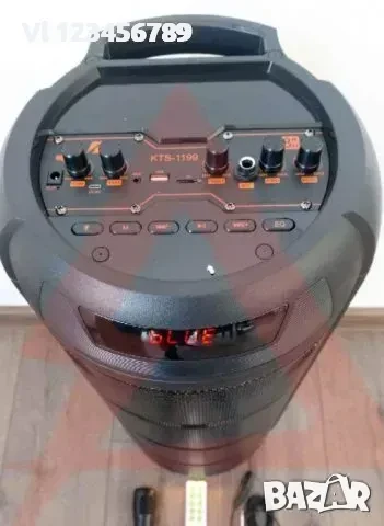 Безжична караоке тонколона 2×8 инча KTS-1199, снимка 3 - Bluetooth тонколони - 50815415