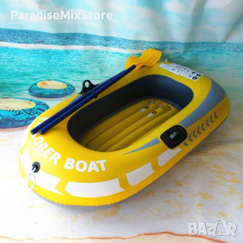 Едноместна надуваема каучукова лодка с PVC защита, помпа и гребла, снимка 2 - Водни спортове - 46263694