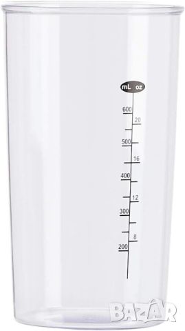 Ръчен блендер Amazon Basics MJ-BH6001W, Мерителна чаша, Променлива скорост, 600 W, снимка 3 - Чопъри и пасатори - 46432250
