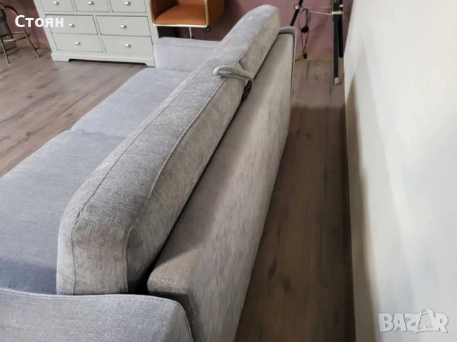 Сив диван от плат с функция сън "Myriad", снимка 8 - Дивани и мека мебел - 52010850