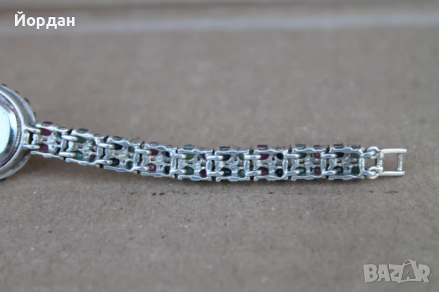 Дамски сребърен часовник ''Vialux'' с полускъпоценни камъни, снимка 10 - Дамски - 51331152