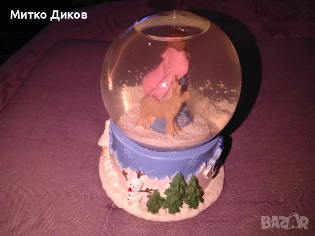 Музикална кутия стъклена снежна топка с герои от филма на Дисни "Замръзналото кралство"  Frozen Ана , снимка 3 - Декорация за дома - 53327284