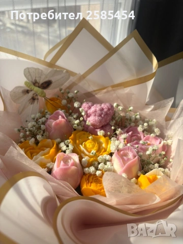 Букети от соеви свещи с разнообразни аромати💐, снимка 4 - Подаръци за юбилей - 53303856