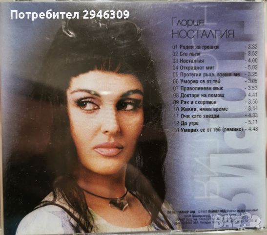 Глория - Носталгия(1997), снимка 3 - CD дискове - 45250189