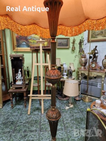 Чудесна стара много красива антикварна холандска подова бронзова лампа , снимка 5 - Антикварни и старинни предмети - 45650175