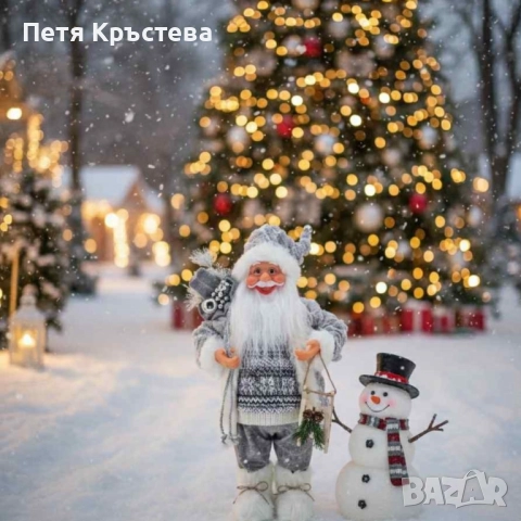 Декоративен Дядо Коледа в сиво – уют, топлина и празничен дух у дома (50 / 70 / 90 см), снимка 6 - Декорация за дома - 52497158