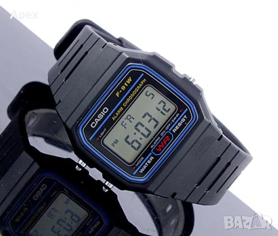 Оригинален Часовник Casio F-91W-1.Ретро Касио F-91W. Класически Модели Q&Q. Часовници Касио и QQ, снимка 3 - Мъжки - 54010948