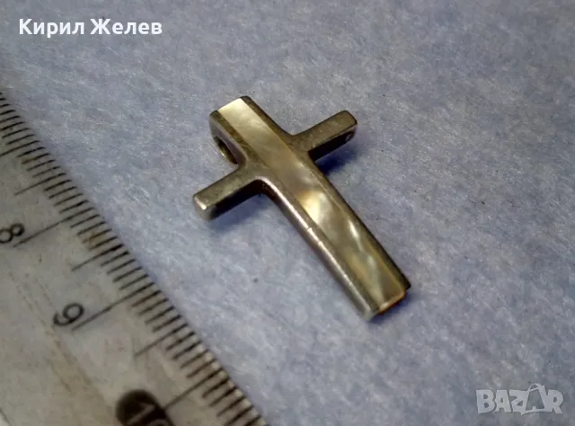 СТИЛНО СЕДЕФЕНО СРЕБЪРНО КРЪСТЧЕ КРЪСТ СРЕБРО 925 РЪЧНА ЮВЕЛИРНА ФИНА ИЗРАБОТКА 30388, снимка 7 - Колиета, медальони, синджири - 50180671