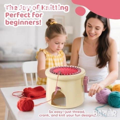 Нова Машина за Плетене 32 Игли Двоен Режим Гъбовиден Дизайн за Начинаещи, снимка 2 - Други - 52772705