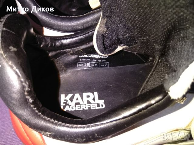 Karl Lagerfeld Ventura Lazare II Mid KL61735 01D оригинални маратонки №38 естествена кожа, снимка 10 - Маратонки - 45180223