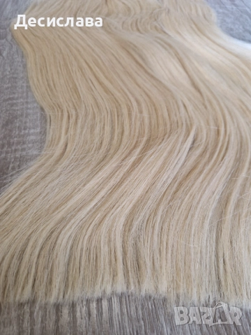 Естествена гъста руса коса на треса. Плътен косъм и крайща!, снимка 5 - Аксесоари за коса - 51490265