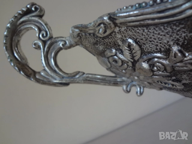 Голяма разкошна сребриста купа, снимка 5 - Антикварни и старинни предмети - 53528053