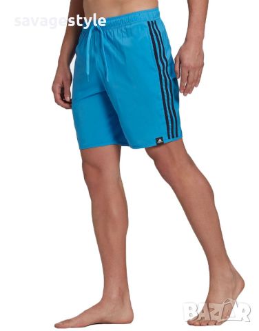 Мъжки къси панталони ADIDAS Classic-Length 3-Stripes Swim Shorts Blue