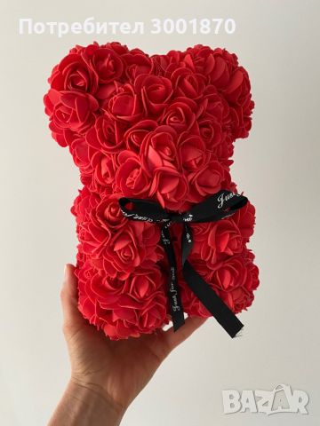 Мече от рози в луксозна кутия, снимка 2 - Романтични подаръци - 45540127