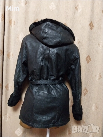 Кожено еке палто от естествена кожа с пухкава подплата , снимка 2 - Якета - 52015298