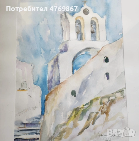 Картина Санторини, снимка 3 - Картини - 54035788