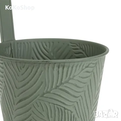 Кашпа за парапет-Ø15.5x26.5 см./метална кашпа, снимка 2 - Саксии и кашпи - 49712283