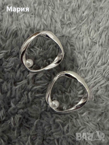 Елегантни сребристи обеци с перли, снимка 2 - Обеци - 52968298