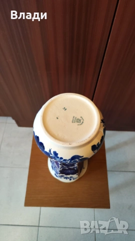 Нова висока, декоративна ваза на сини цветя, снимка 4 - Вази - 53145619