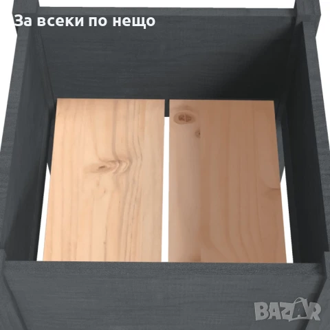 Градински сандъци, 2 бр, сиви, 40x40x70 см, бор масив Код P963, снимка 3 - Други - 51152642