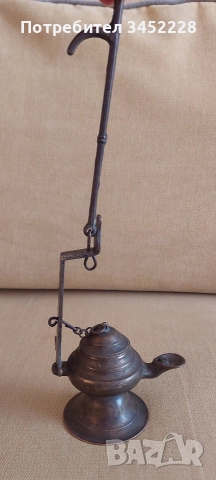лампа маслена месинг ретро за колекционери , снимка 2 - Антикварни и старинни предмети - 52802968