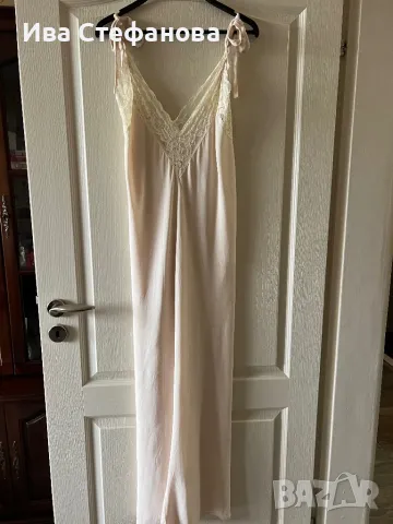 Рокля нова тип комбинезон цвят крем елегантна официална парти елегантна права 