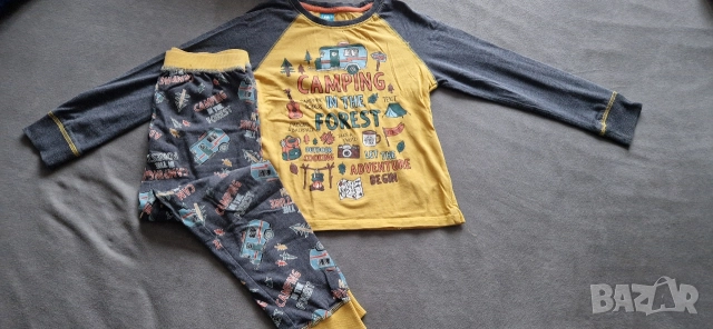 6-7г 122см Комплект блуза с дълъг ръкав и долница за сън, ваканция, без следи от употреба