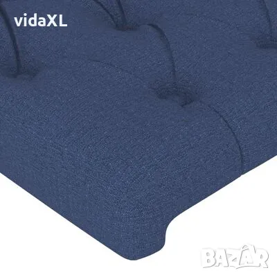 vidaXL Горни табли за легло, 2 бр, синя, 100x7x78/88 см, плат(SKU:346388), снимка 4 - Спални и легла - 49401393