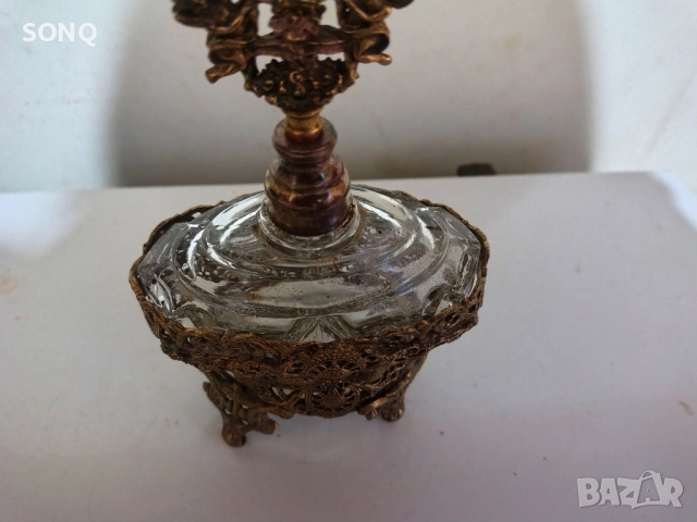 Уникално Красиво Старо Шише За Парфюм, снимка 4 - Антикварни и старинни предмети - 52823484