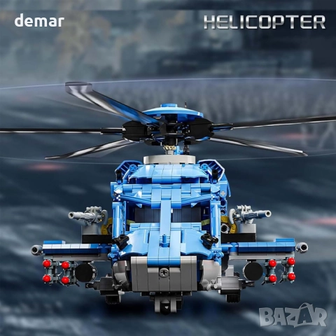 QLT QIAOLETONG Комплект за изграждане на военен хеликоптер, 1711 части, снимка 2 - Конструктори - 52636914