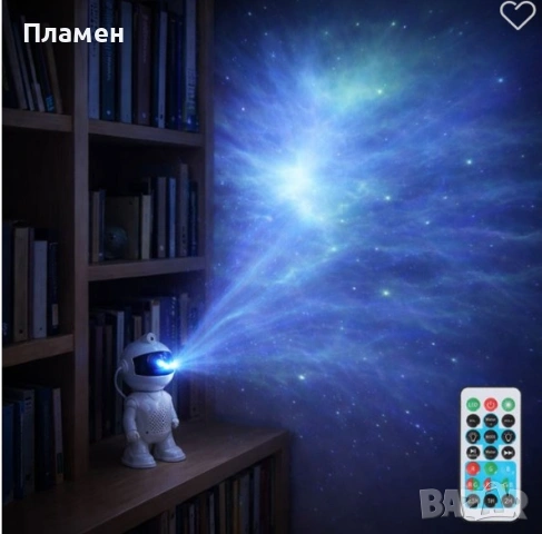 Робот нощна лампа LED прожектор и тонколона астронавт дистанционно  11 x 8 x 20 cm