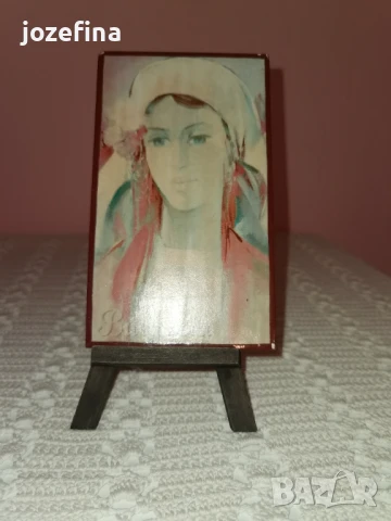 Сувенир картина с дървена поставка, снимка 2 - Картини - 51030033