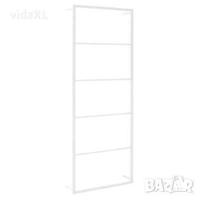 vidaXL Поставка за кърпи, бяла, 45x10x115 см, стомана(SKU:336119