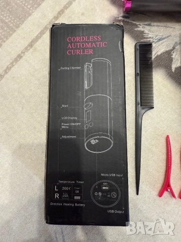 Безкабелен уред за къдрене на коса, снимка 7 - Маши за коса - 52882081