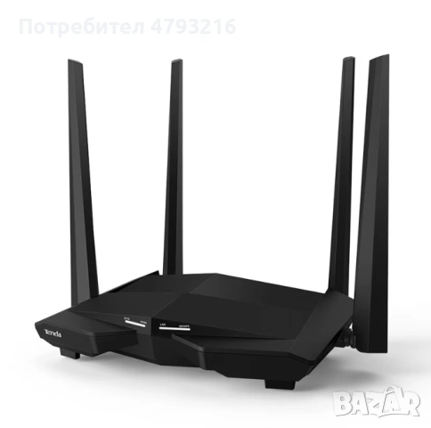 Рутер Tenda - AC10U, 1.2Gbps, черен, снимка 2 - Рутери - 54280279