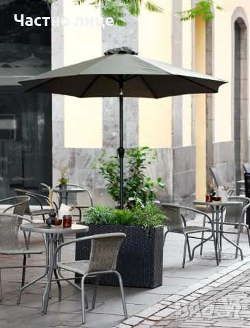 Голям чадър Ф250 с манивела и мраморна стойка 40 кг