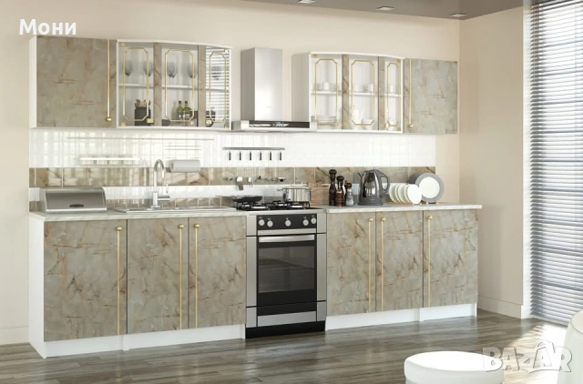 Кухненски шкаф ALINA КУТ НИЗ 80(90)Н 1ДВ тъмен мрамор   Материал - Материал - ЛПДЧ 16мм (цвят - тъме