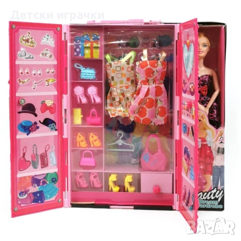 Кукла Барби с гардероб куфарче и аксесоари , снимка 4 - Кукли - 52743845