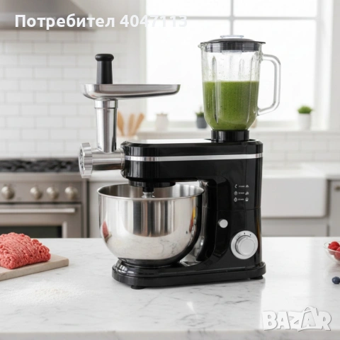 Кухненски робот Michelino 3в1: Планетарен миксер, блендер и месомелачка за лесно и бързо готвене, снимка 2 - Кухненски роботи - 53273945