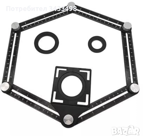 Измервателен инструмент с шест ъгъла и шаблон, снимка 3 - Други инструменти - 51858966