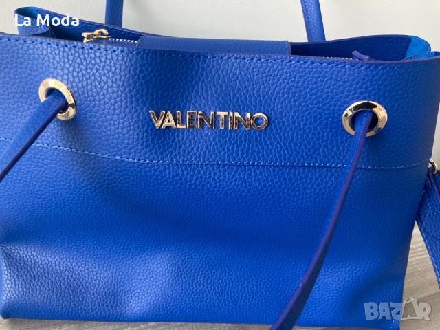 Дамска чанта синя Valentino, снимка 4 - Чанти - 45557456