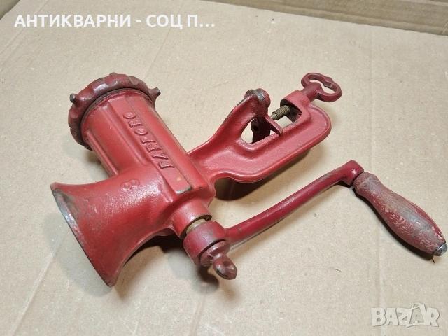 Стара Соц Българска Месомелачка / ГАБРОВО - 8 КООП СТОМАНА. / НОМЕР 297., снимка 3 - Антикварни и старинни предмети - 53660298