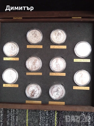 Комплект сребърни монети "Зверовете на кралицата", снимка 6 - Нумизматика и бонистика - 53522522