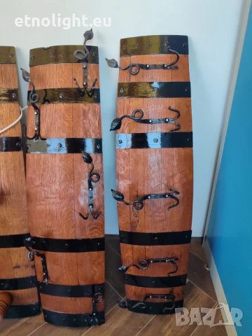 Красиви стенни закачалки от автентични реставрирани бъчви с ръчно ковано желязо , снимка 14 - Паравани - 44113072
