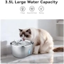 Нов фонтан Неръждаемa котешка поилка 3.5L с филтри и 3 режима на струята, снимка 3