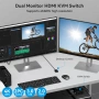 CMSTEDCD KVM суич 2 компютъра 2 монитора DisplayPort 8K 60Hz USB 3.0 DP 1.4, снимка 3