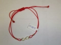 Златна гривна с червен конец - 14К, снимка 5